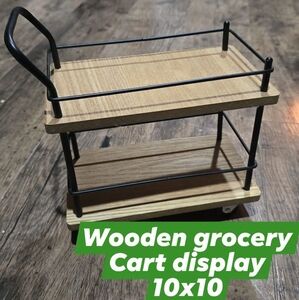 Home decor wooden grocery Cart display